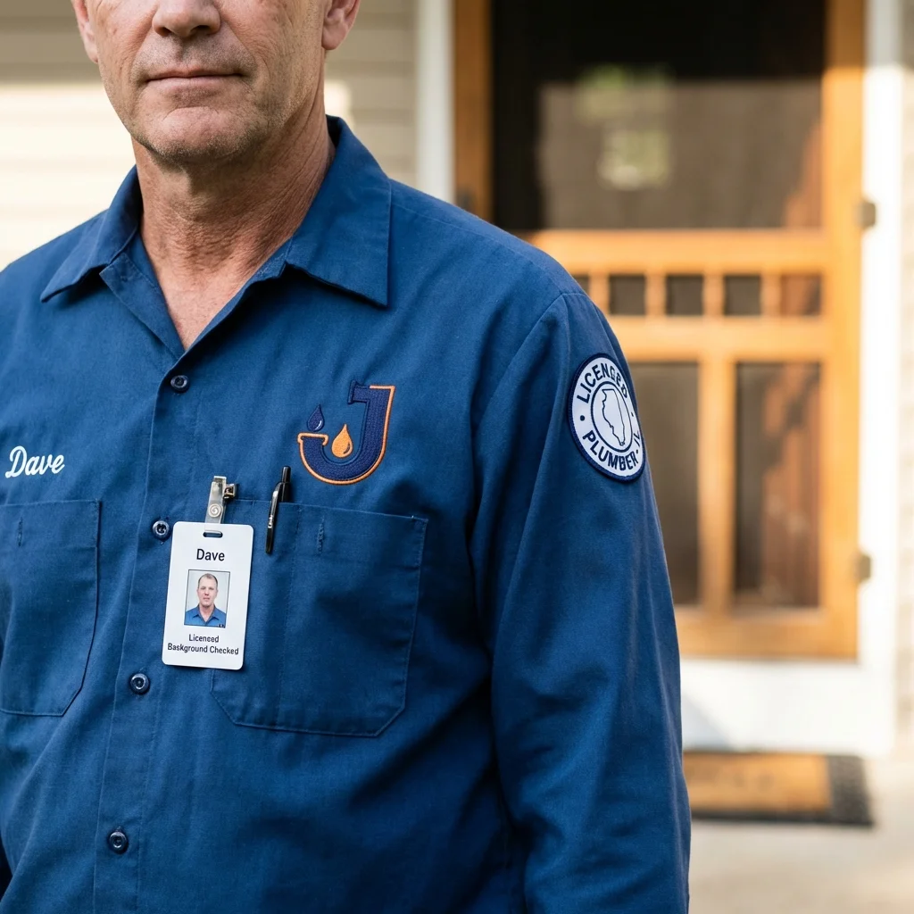 Licensed plumber showing ID badge in Sylvania, GA